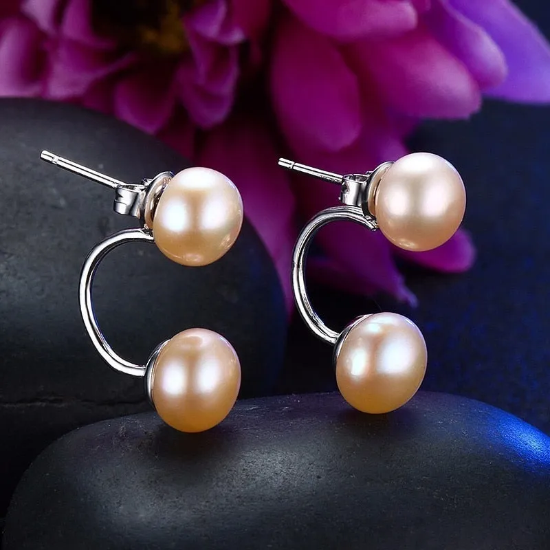 Double Sided Wear Freshwater Pearl Earrings