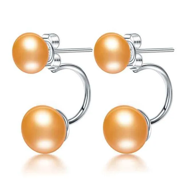 Double Sided Wear Freshwater Pearl Earrings
