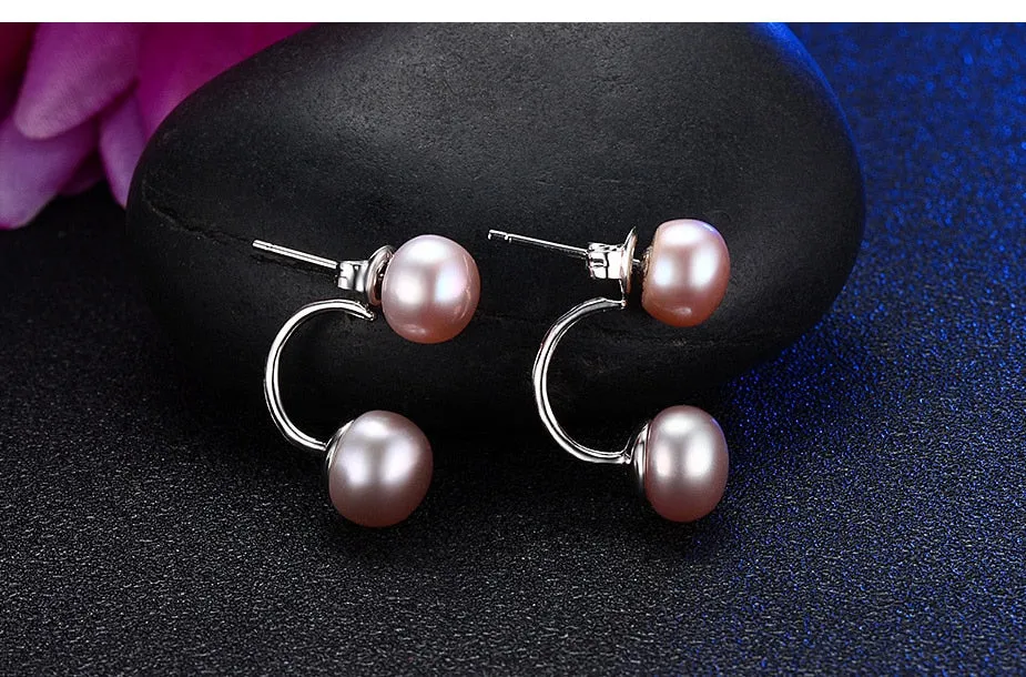 Double Sided Wear Freshwater Pearl Earrings