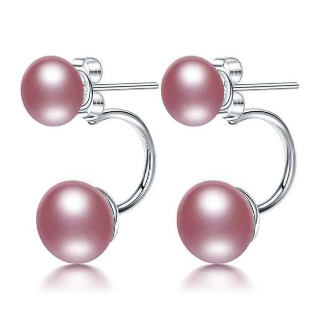 Double Sided Wear Freshwater Pearl Earrings