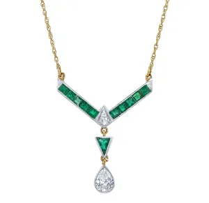 Elizabeth Emerald Diamond Necklace