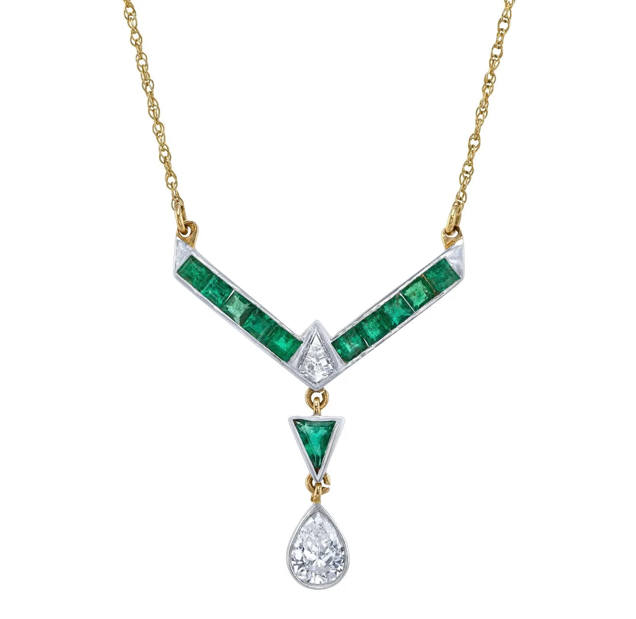Elizabeth Emerald Diamond Necklace