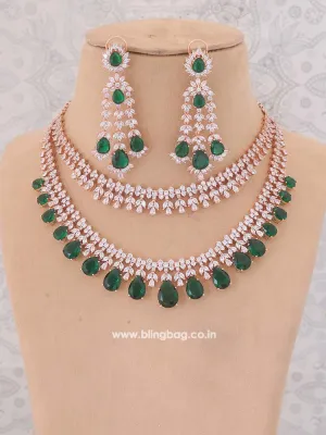 Emerald  Athali Zirconia Jewellery Set