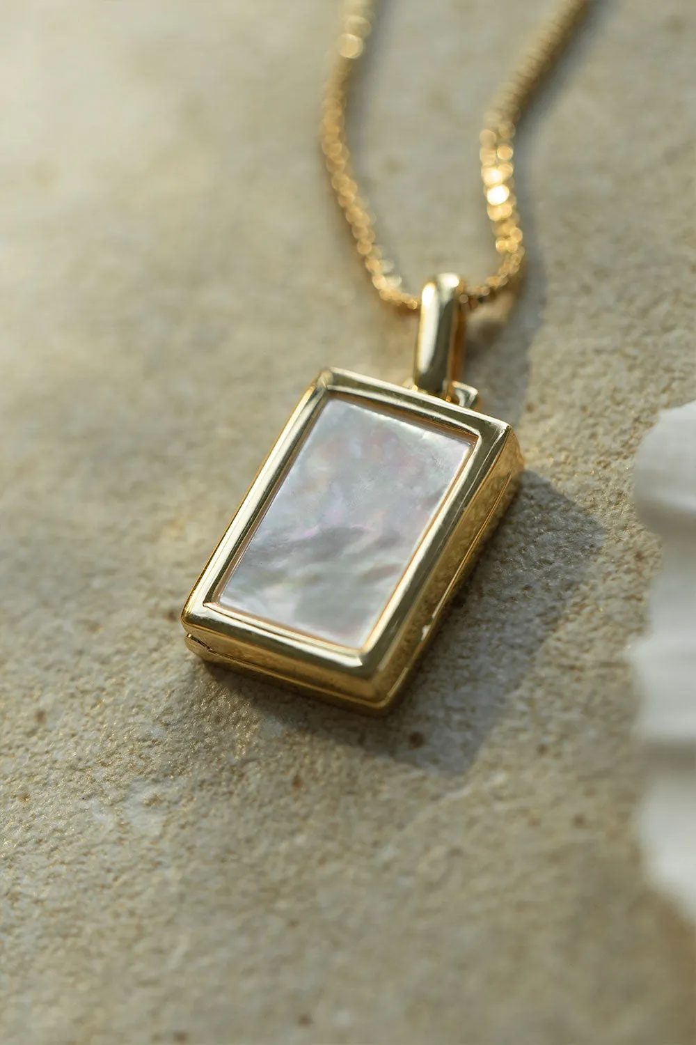Engravable Locket Necklace 14K Gold Plated