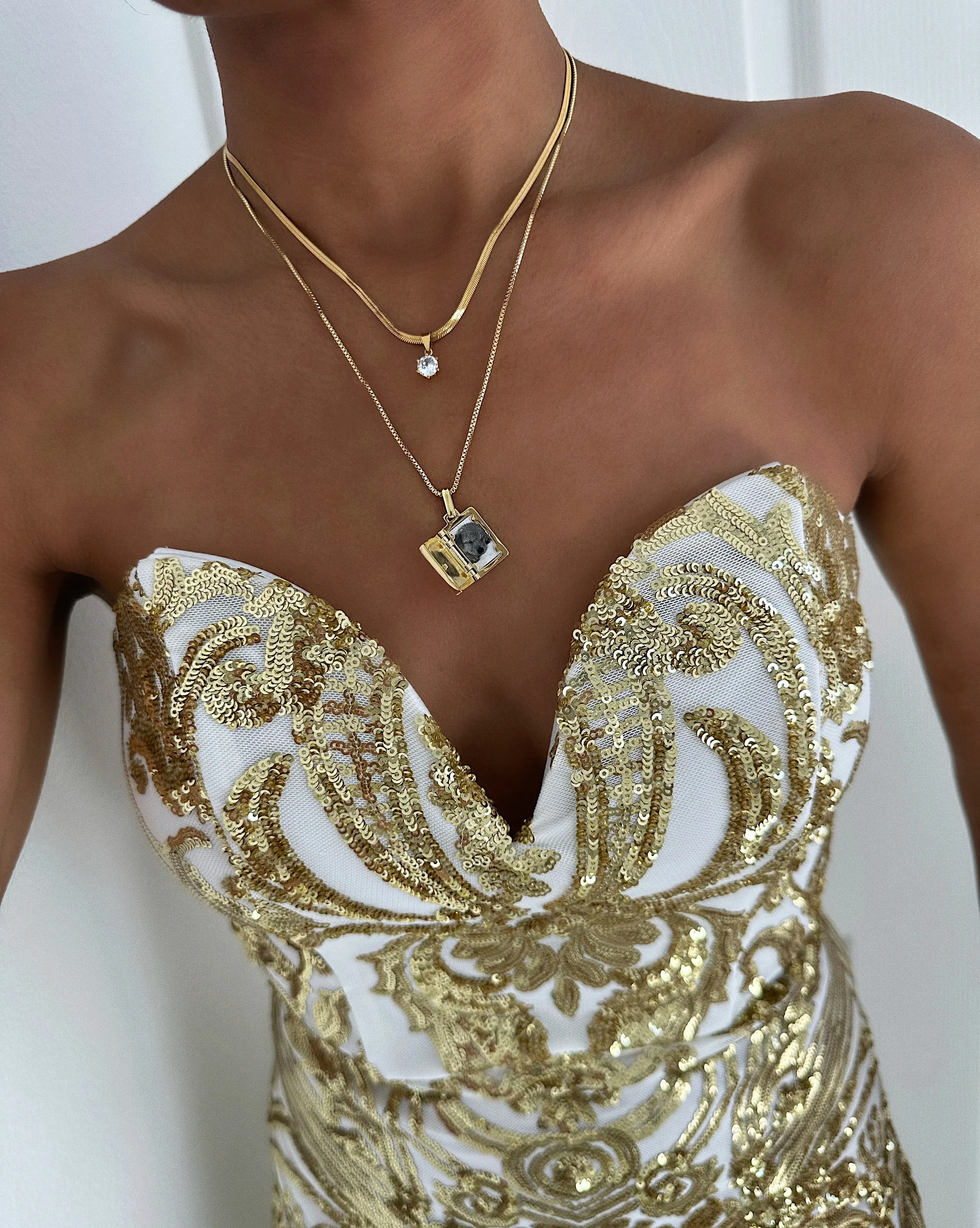 Engravable Locket Necklace 14K Gold Plated
