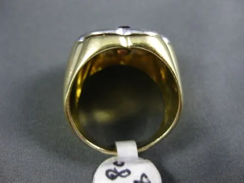 ESTATE LARGE 1CT AAA MULTI GEM 14KT WHITE AND YELLOW GOLD ETOILE FLOWER FUN RING