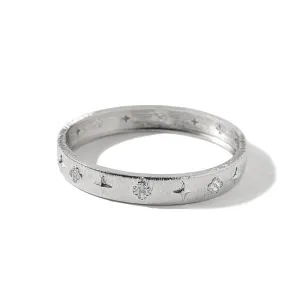 European And American Vintage Brushed Face Star Four-leaf Flower Small Diamond Bracelet