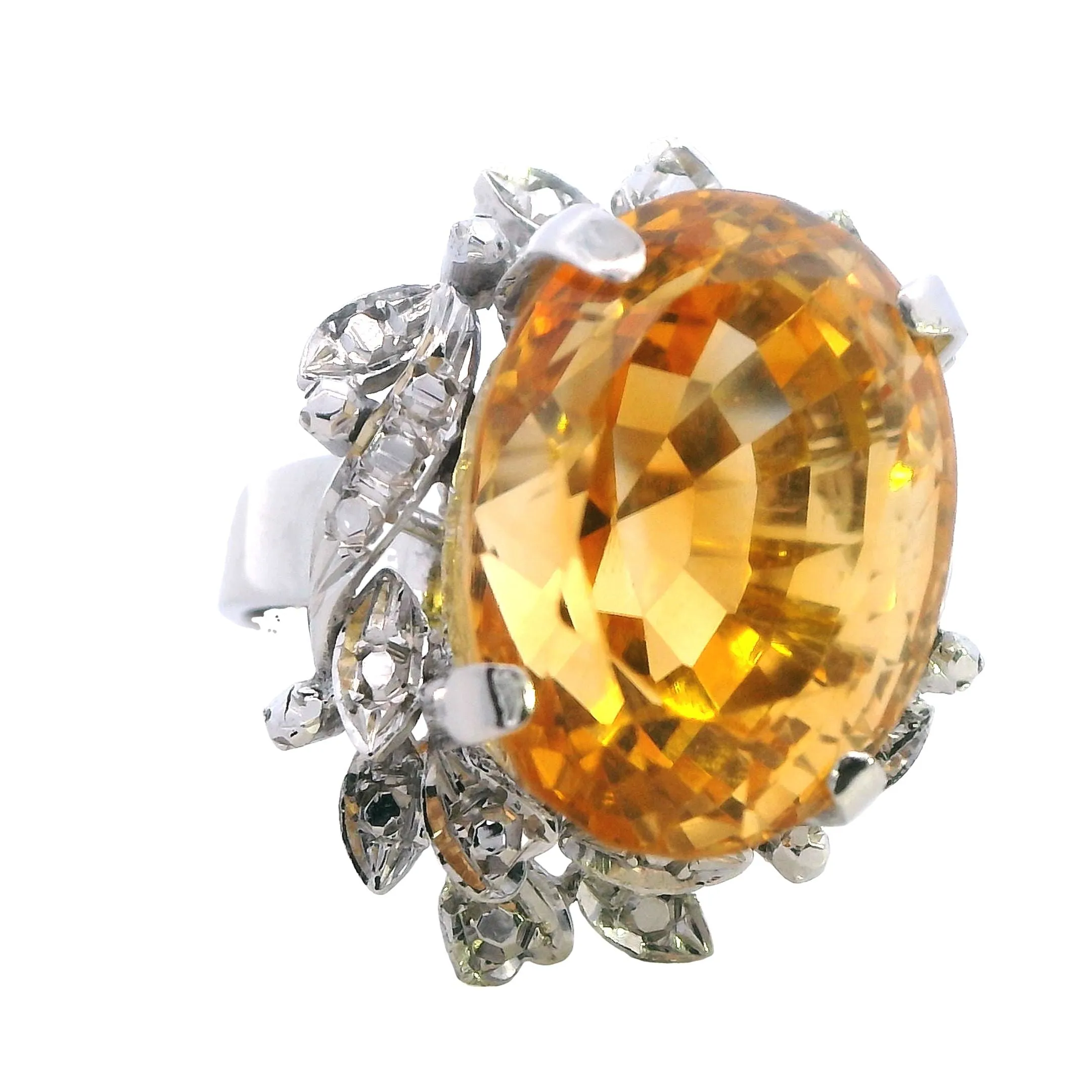 Exquisite 9ct White Gold Single Stone Citrine Ring