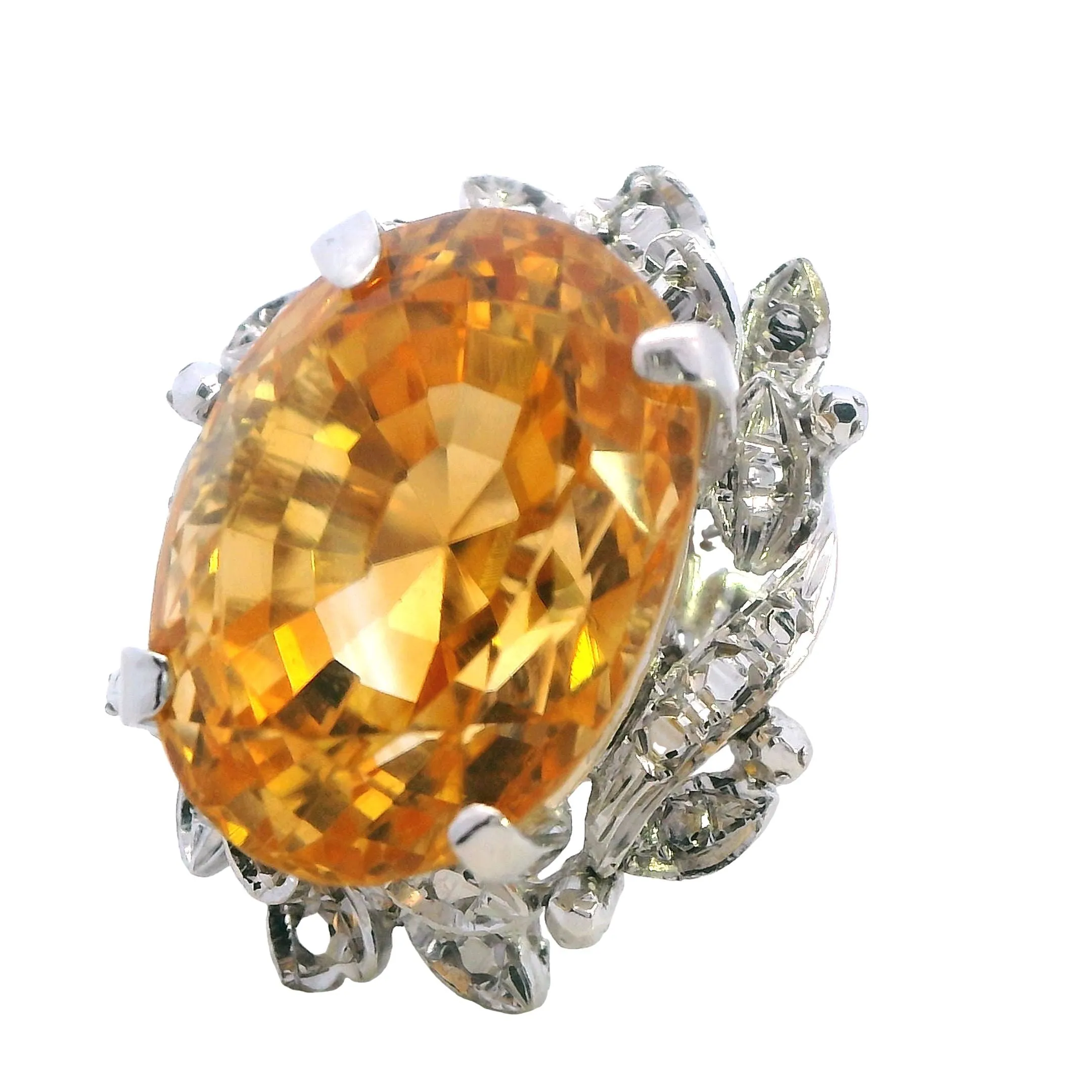 Exquisite 9ct White Gold Single Stone Citrine Ring
