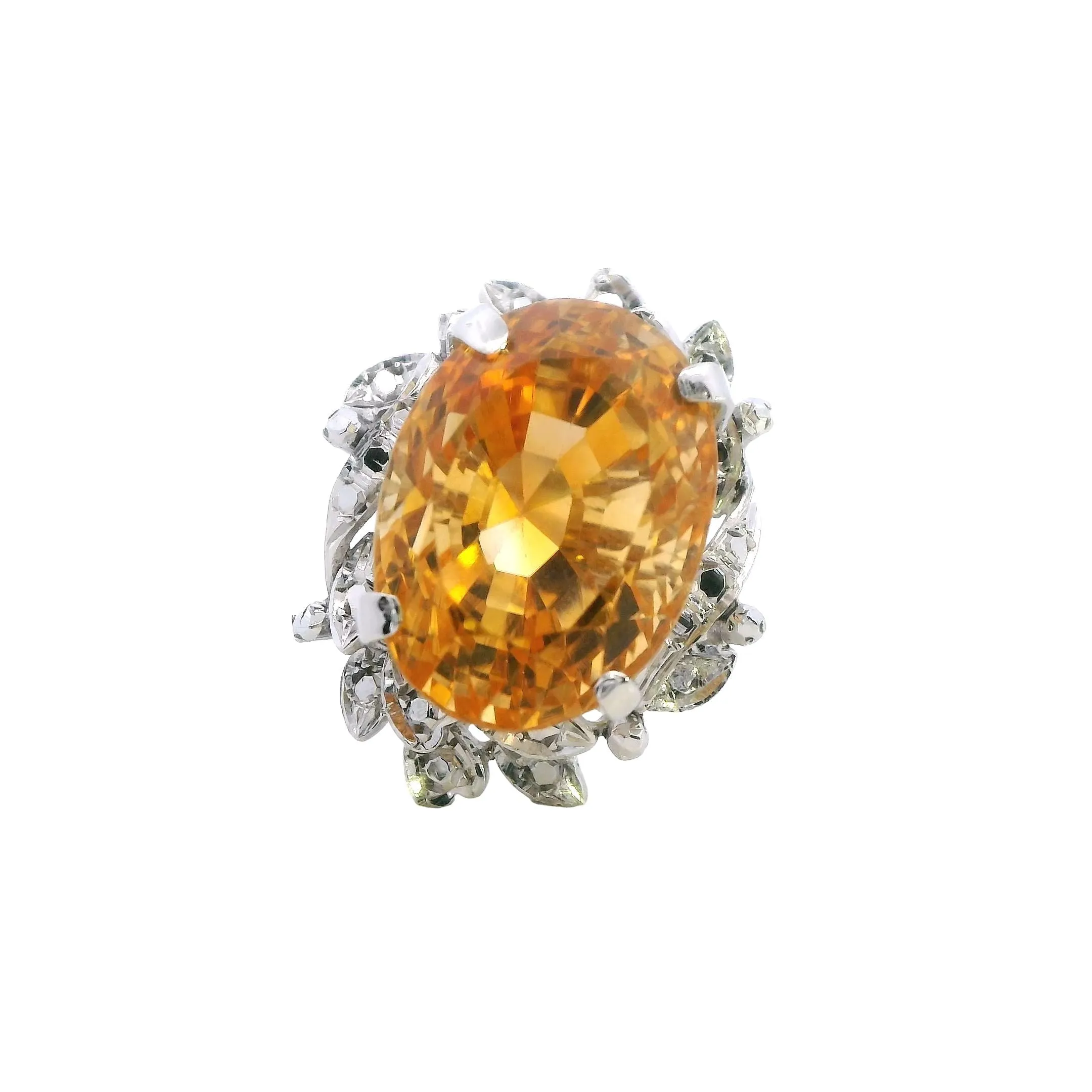 Exquisite 9ct White Gold Single Stone Citrine Ring