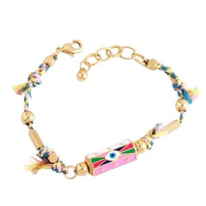 Eye Star Locket Bracelet Pink
