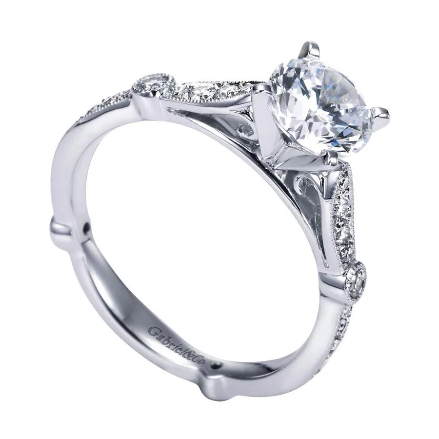 Fancy Solitaire White Gold Diamond Engagement Ring