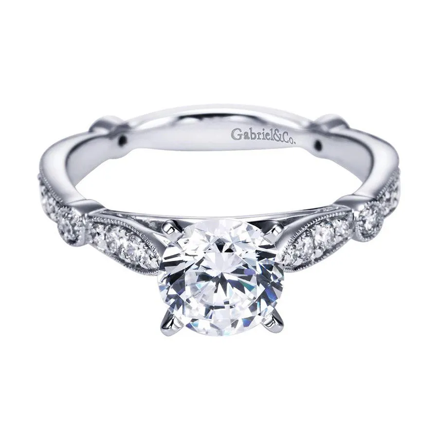 Fancy Solitaire White Gold Diamond Engagement Ring