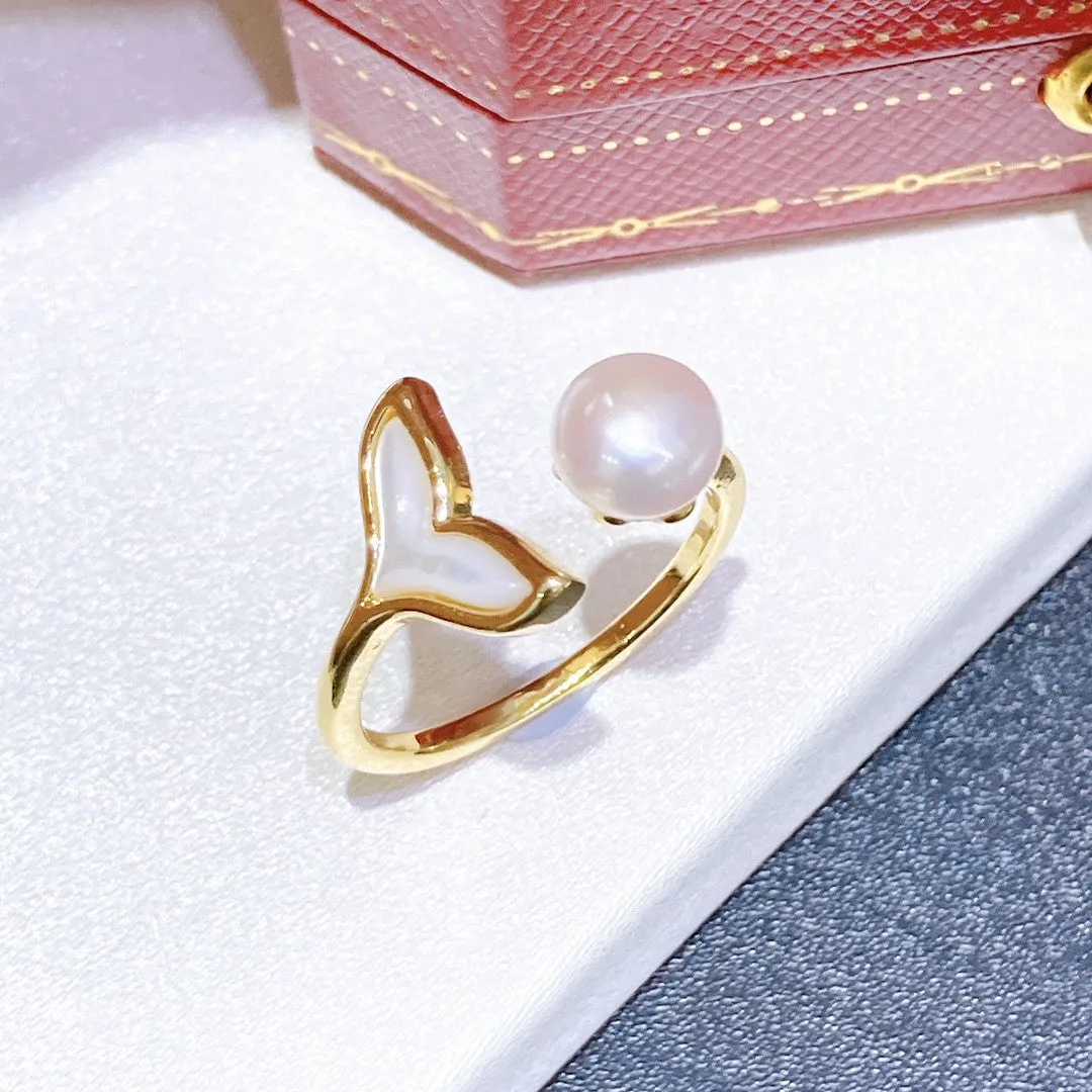 Fish tail design fashion real pearl jewelry set