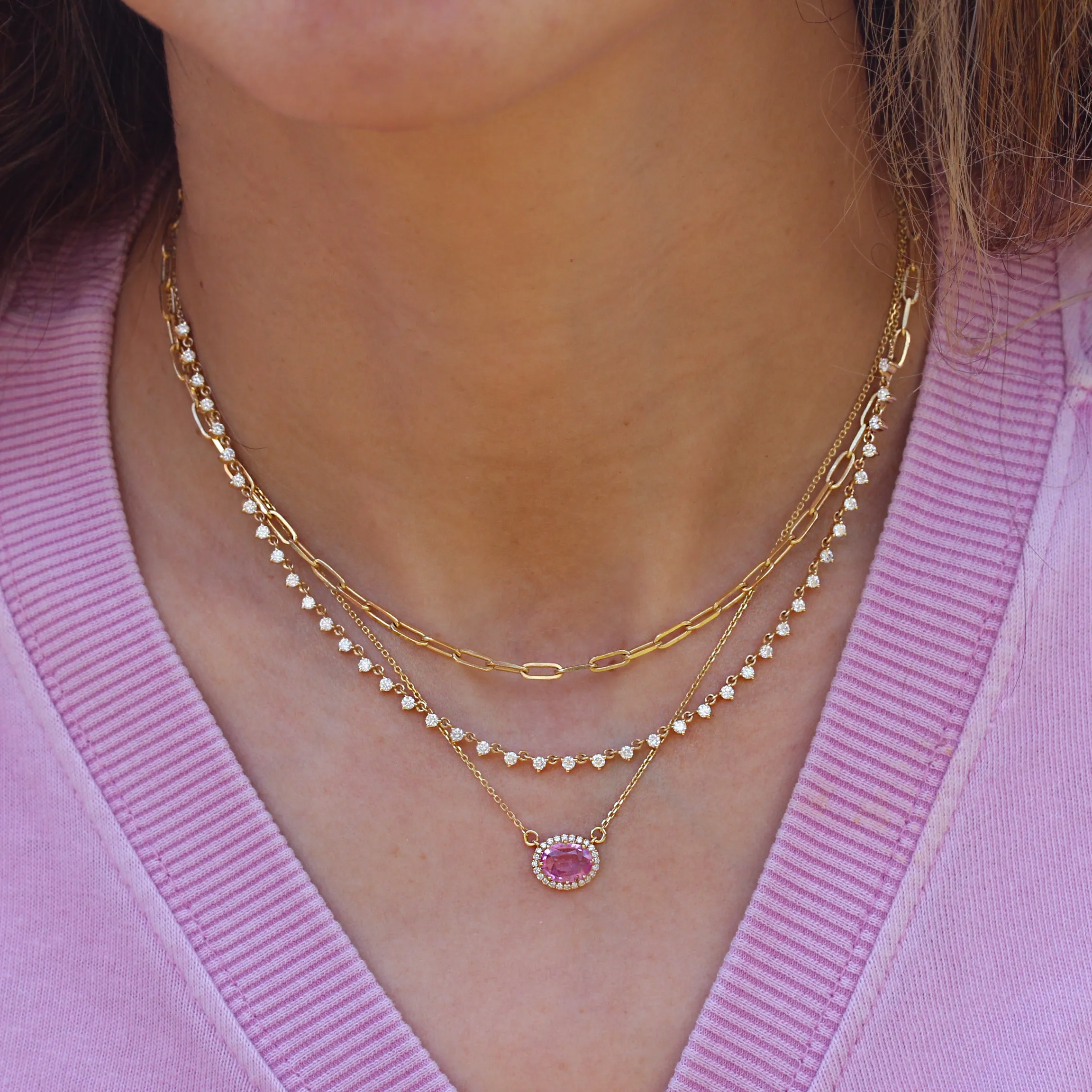 Floating Diamond Tennis Necklace
