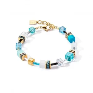 GeoCUBE® Iconic Turquoise-Gold Bracelet 2838/30-0616