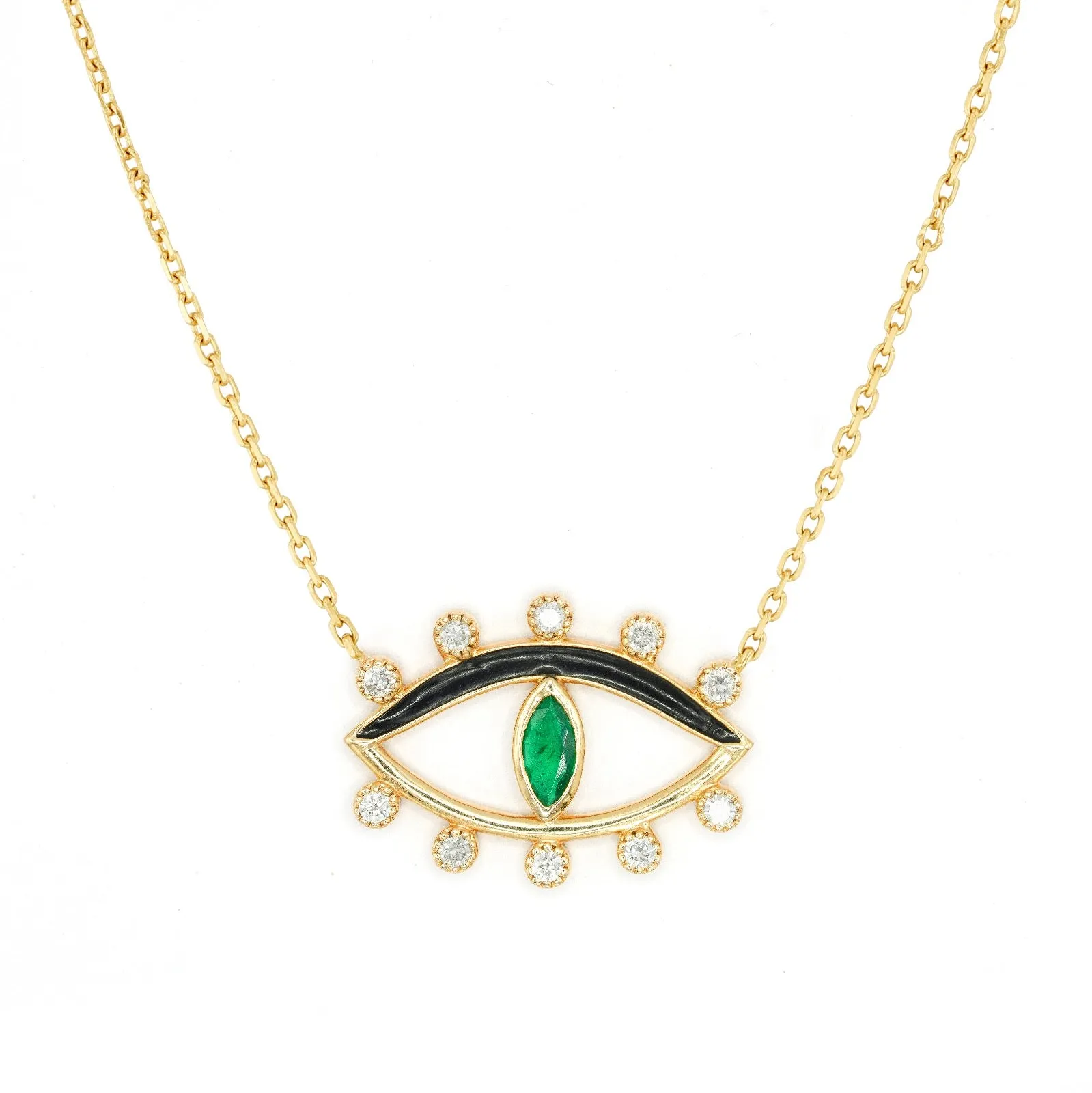 Gleamora Eye Emerald Necklace