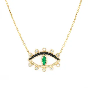 Gleamora Eye Emerald Necklace