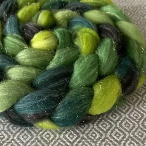 Glitter Roving - Peridot - Gold
