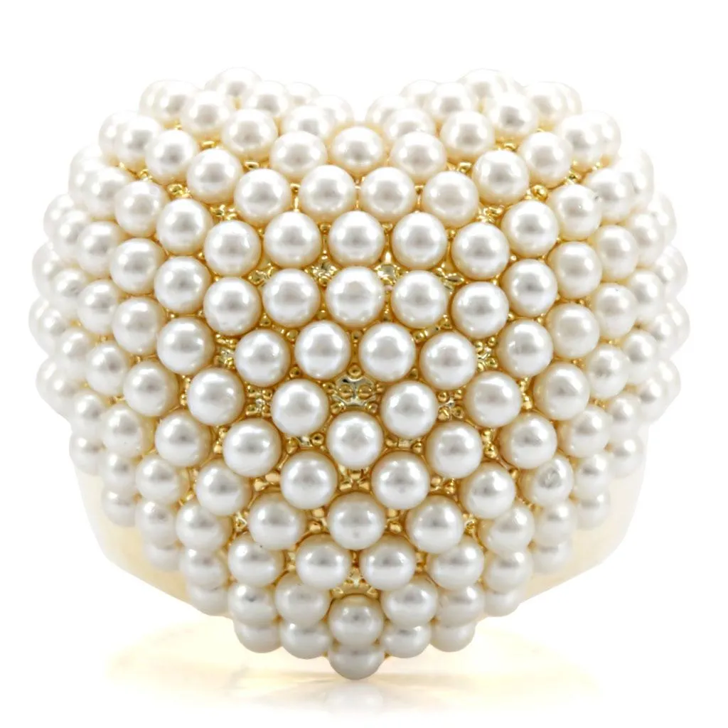 Gold Brass Ring with Synthetic in Citrine Yellow for Women Style 1W058