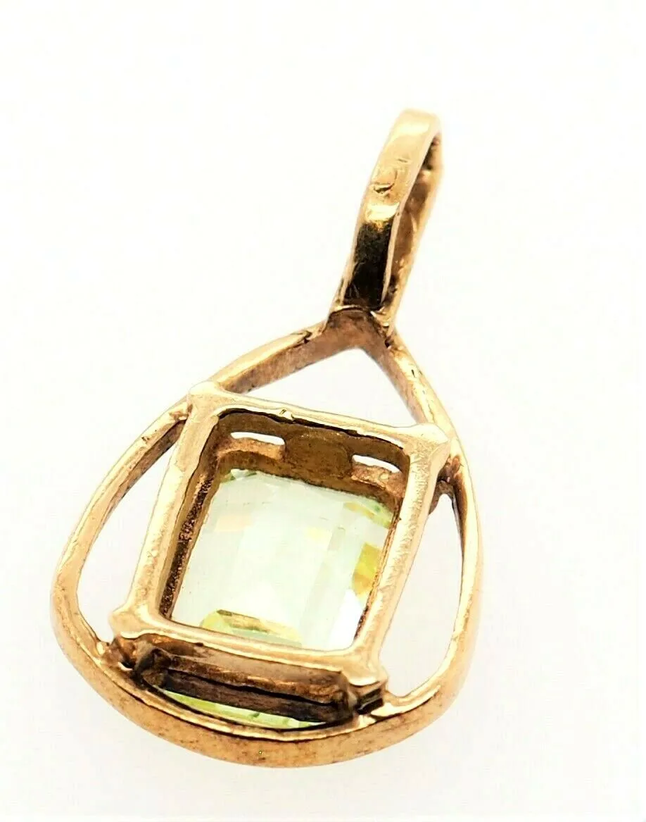 Green Spinel 9ct Yellow Gold Pendant
