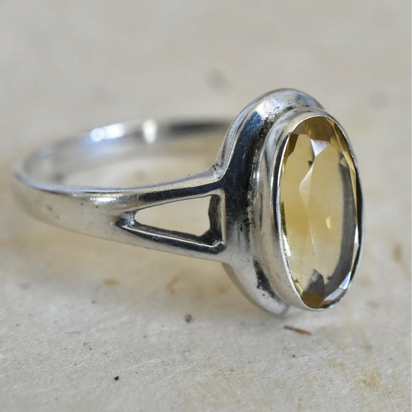 Harmonious Faceted Citrine  Ring