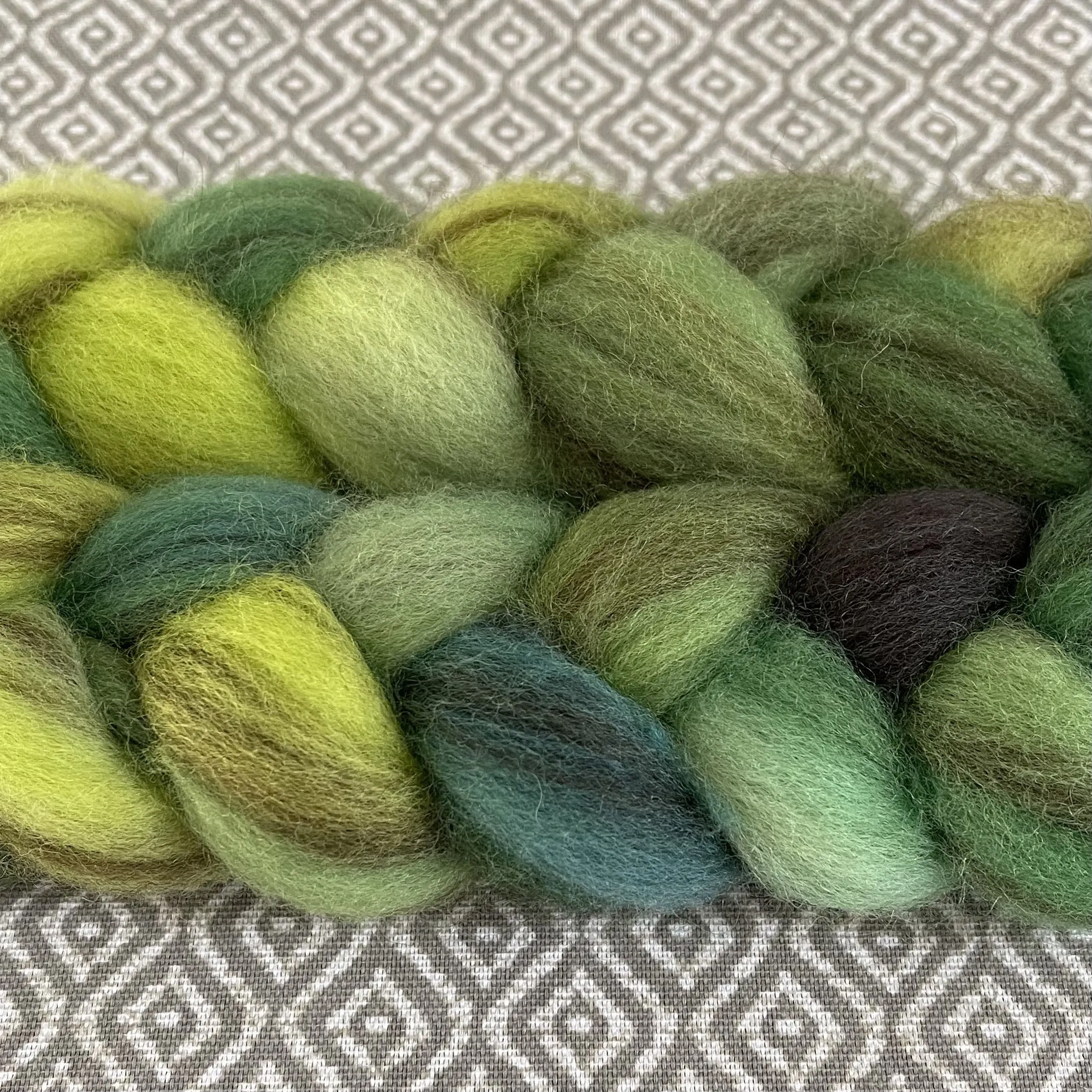 Heathered BFL Roving - Peridot