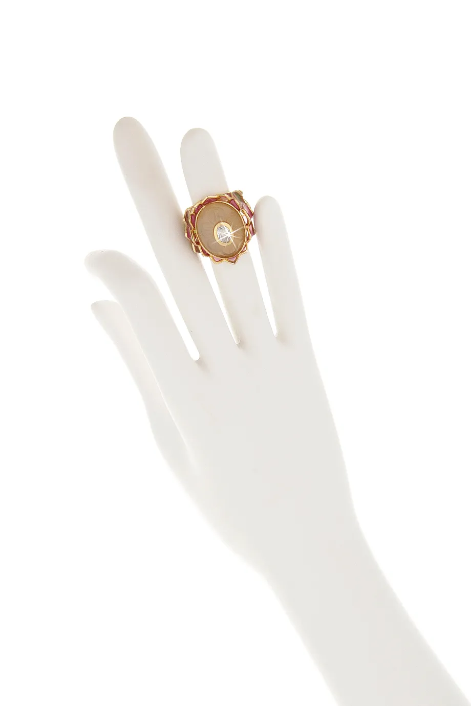 ISHARYA LOTUS White Chalcedony Ring