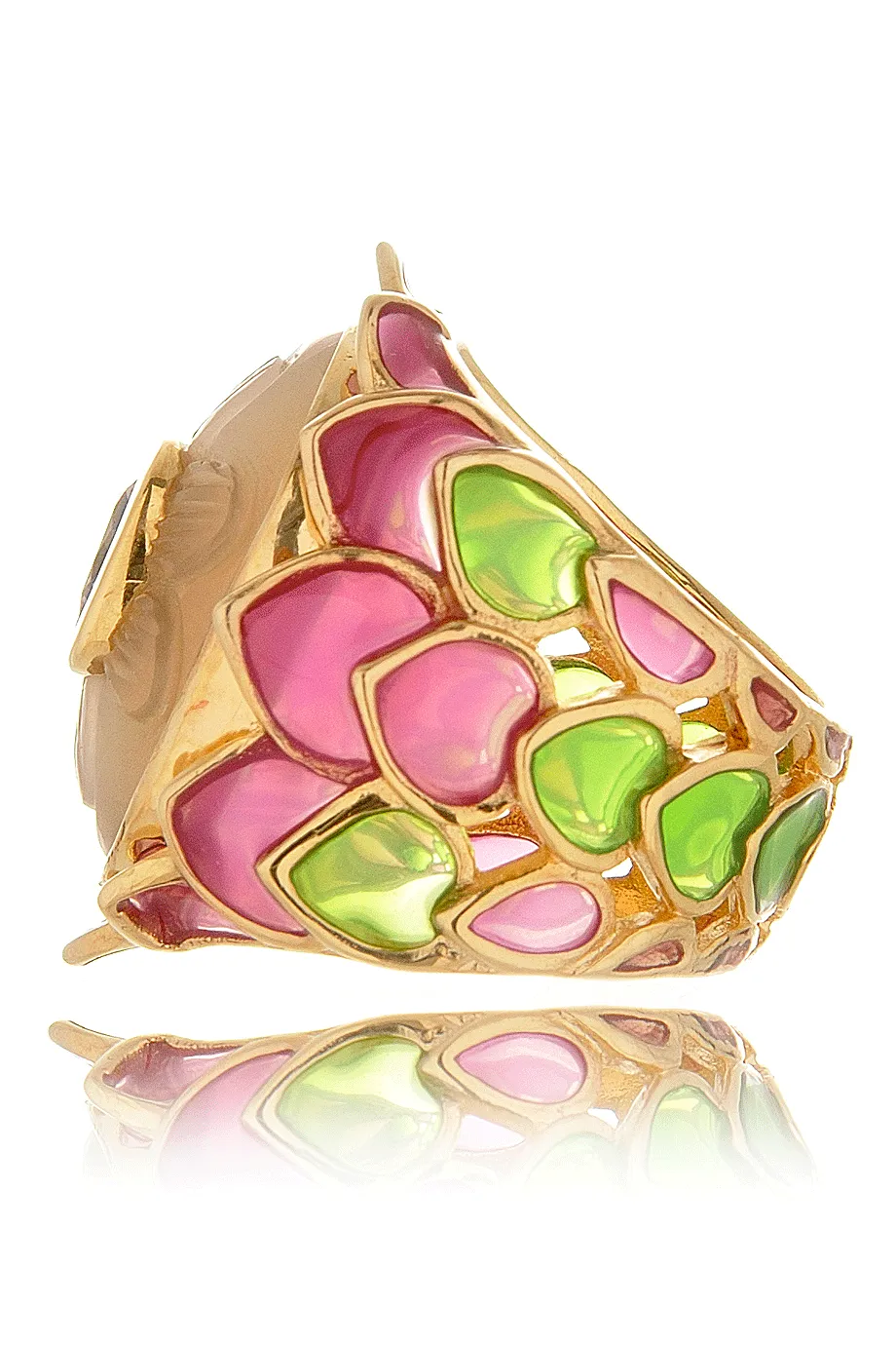 ISHARYA LOTUS White Chalcedony Ring