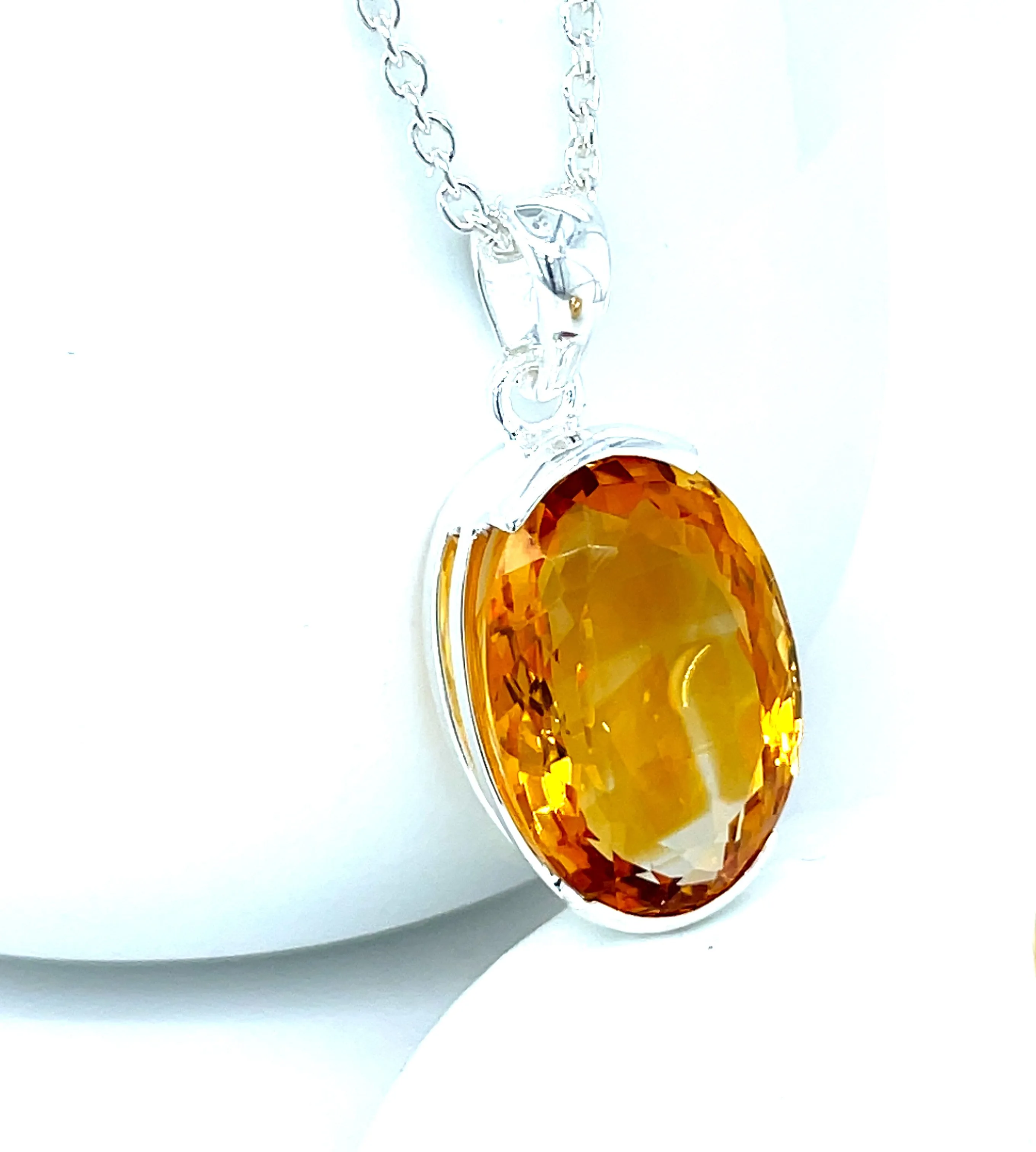 Kaleidoscope Oval Golden Citrine Pendant