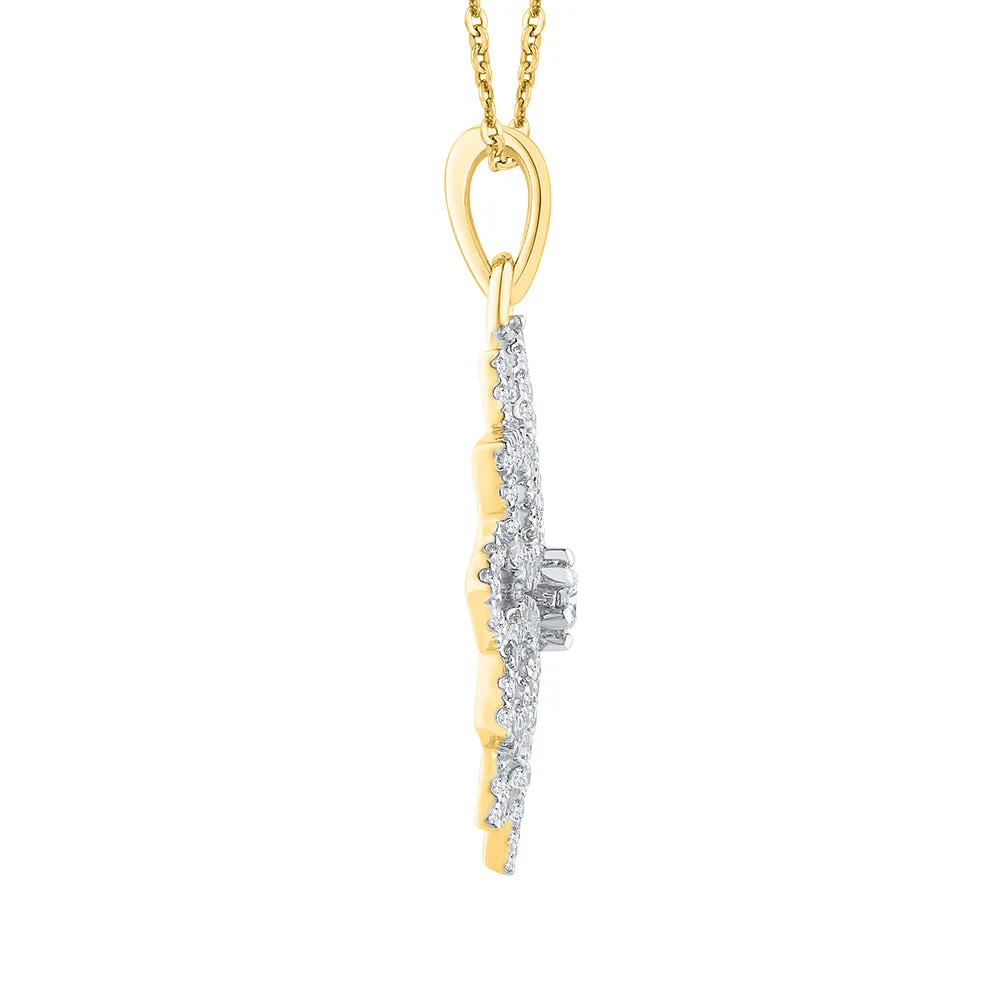 KATARINA Diamond Flower Cluster Pendant Necklace (1/2 cttw)