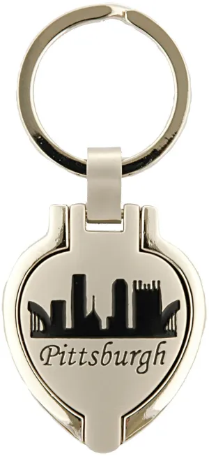KRPG09 Key Ring Pewter Locket Pittsburgh