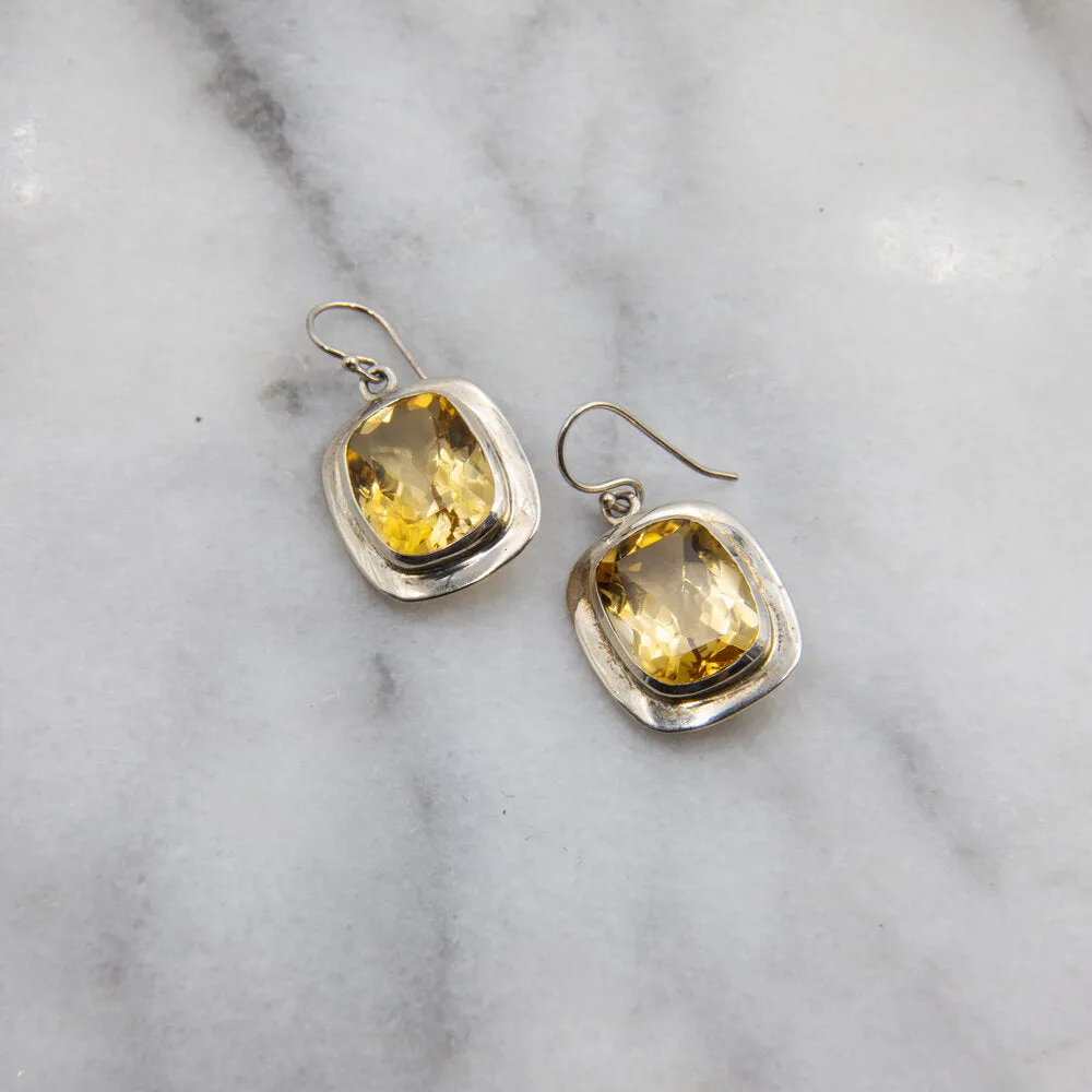Liesel Citrine Earrings, Sterling Silver