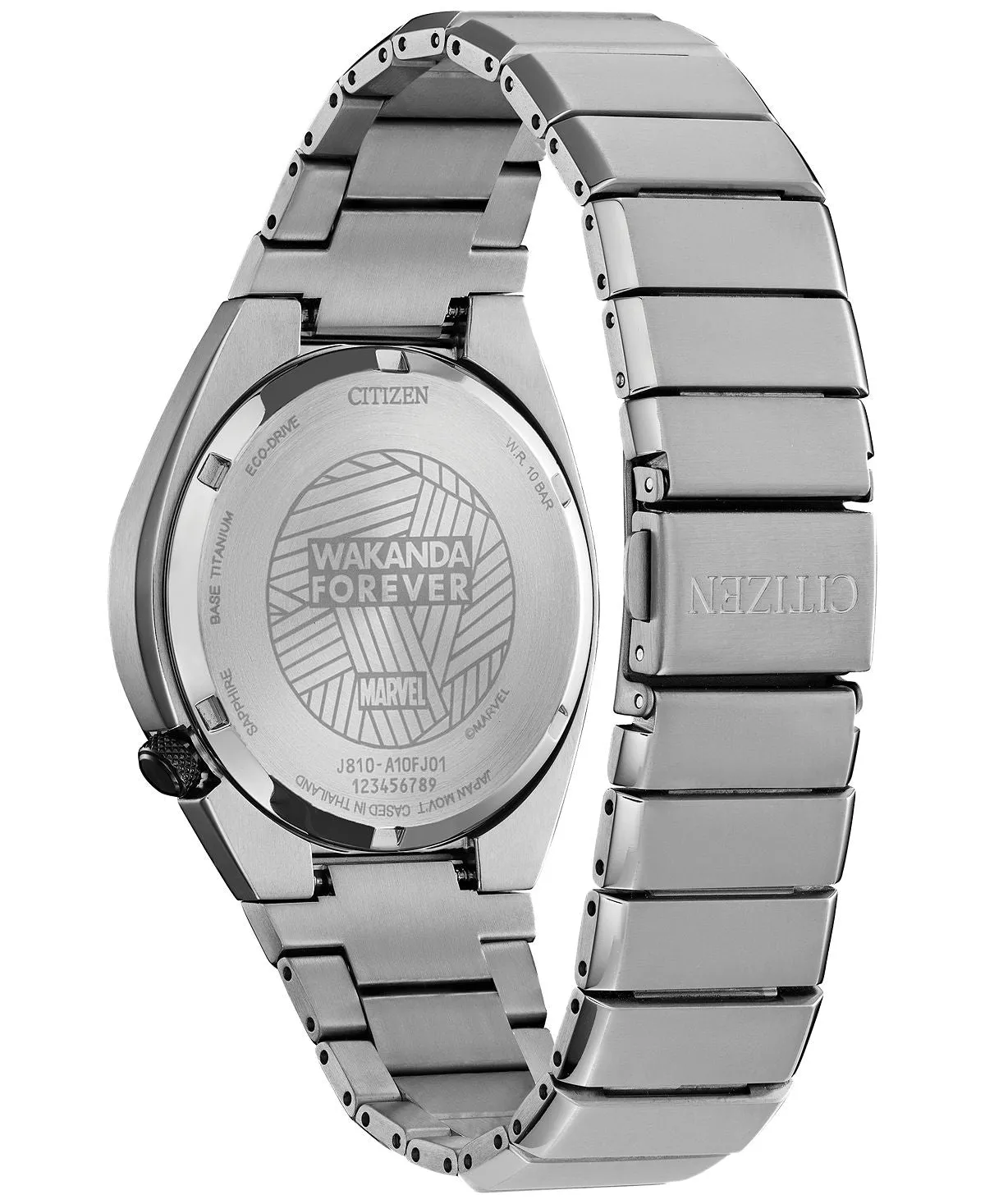 Men's Eco-Drive Marvel Black Panther Super Titanium Bracelet Watch 41mm Citizen