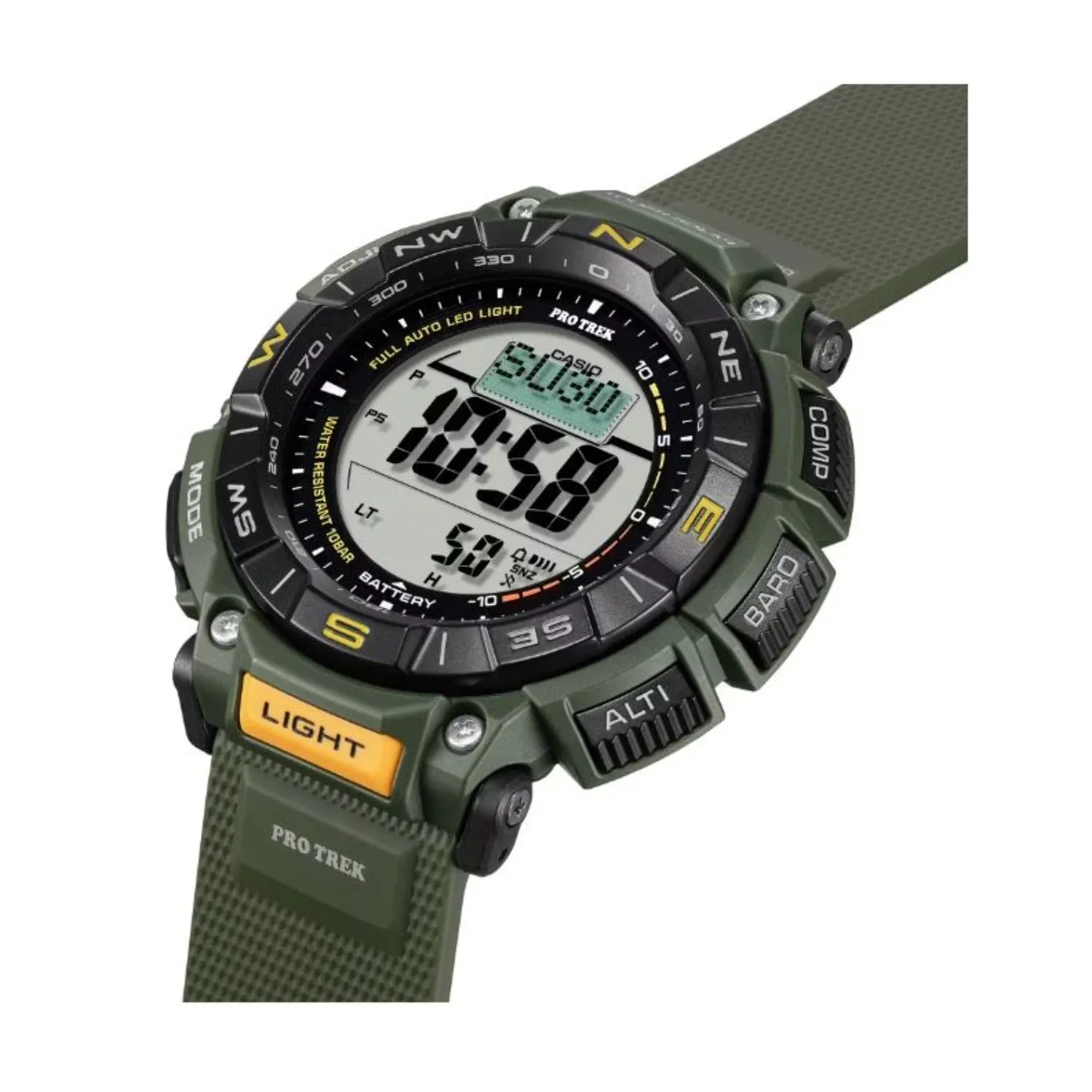 Men's Pro Trek Biomass Tough Solar Atomic Titanium Bracelet Triple Sensor Watch - PRG340 Casio , silver