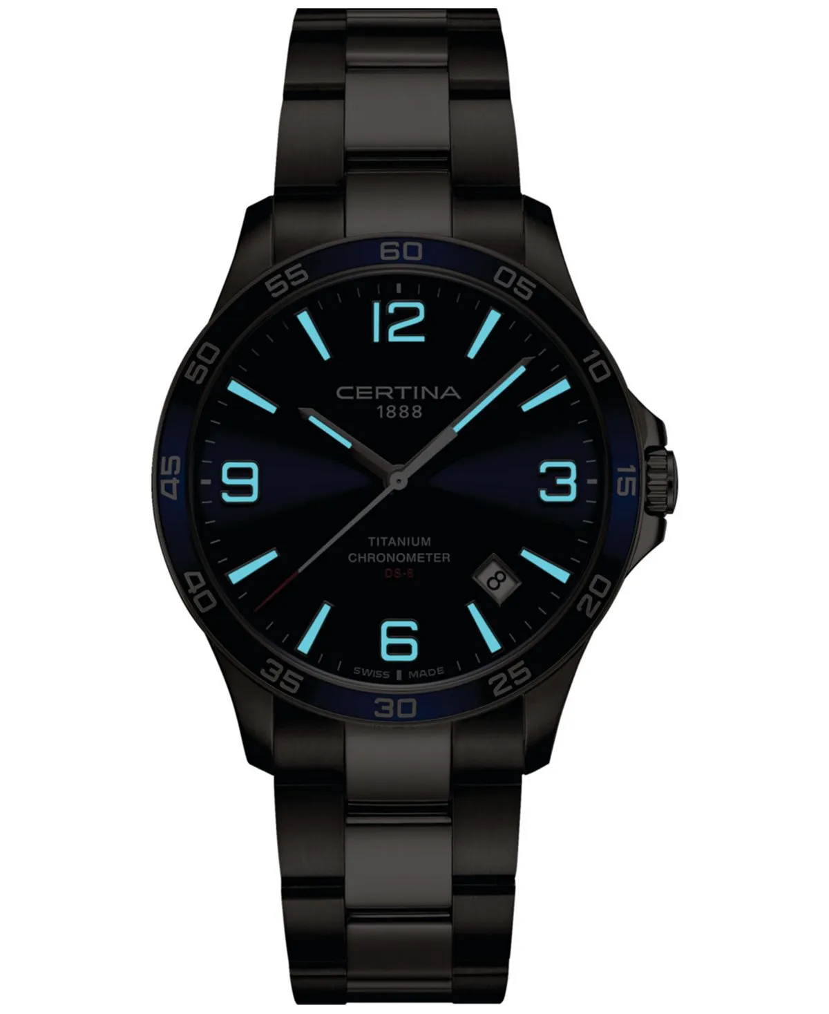 Men's Swiss watch DS-8 with titanium bracelet 42 mm Certina