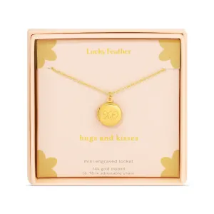 Mini Engraved Locket Necklace - XO