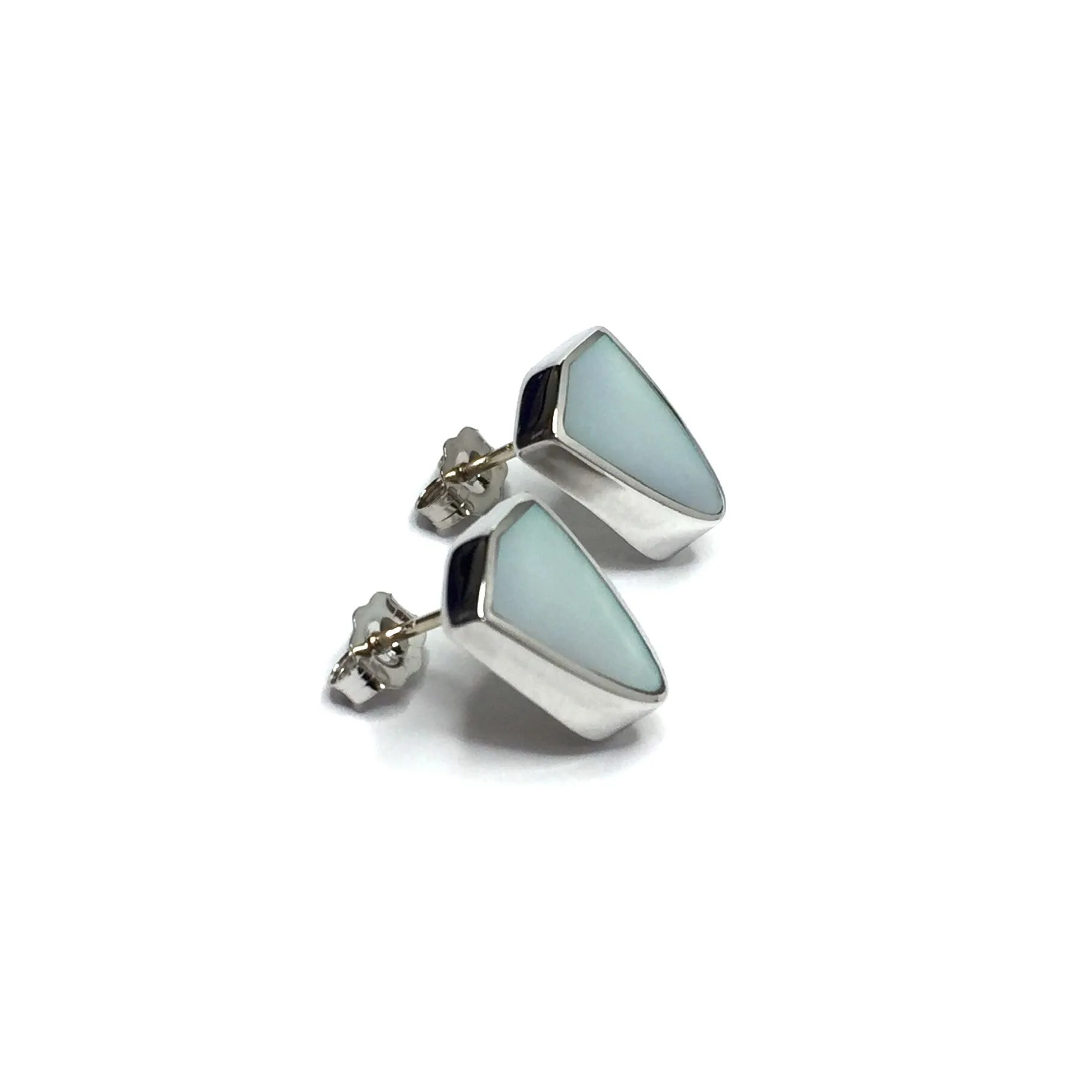 Mother Of Pearl Inlaid Shield Design Earrings