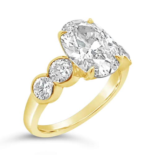 Oval Diamond Engagement Ring with Side Diamonds