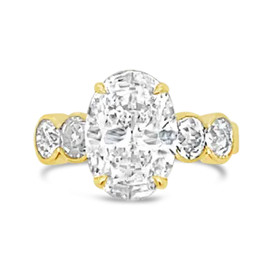Oval Diamond Engagement Ring with Side Diamonds