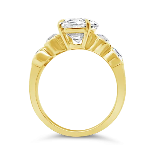 Oval Diamond Engagement Ring with Side Diamonds