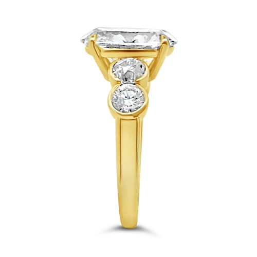 Oval Diamond Engagement Ring with Side Diamonds