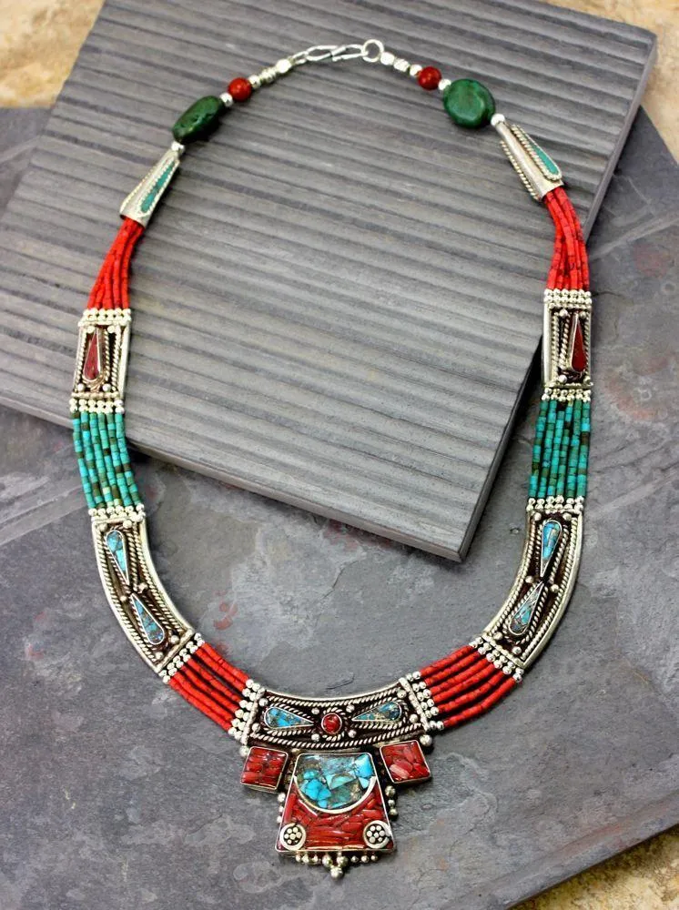 Passion and Protection Tibetan Necklace