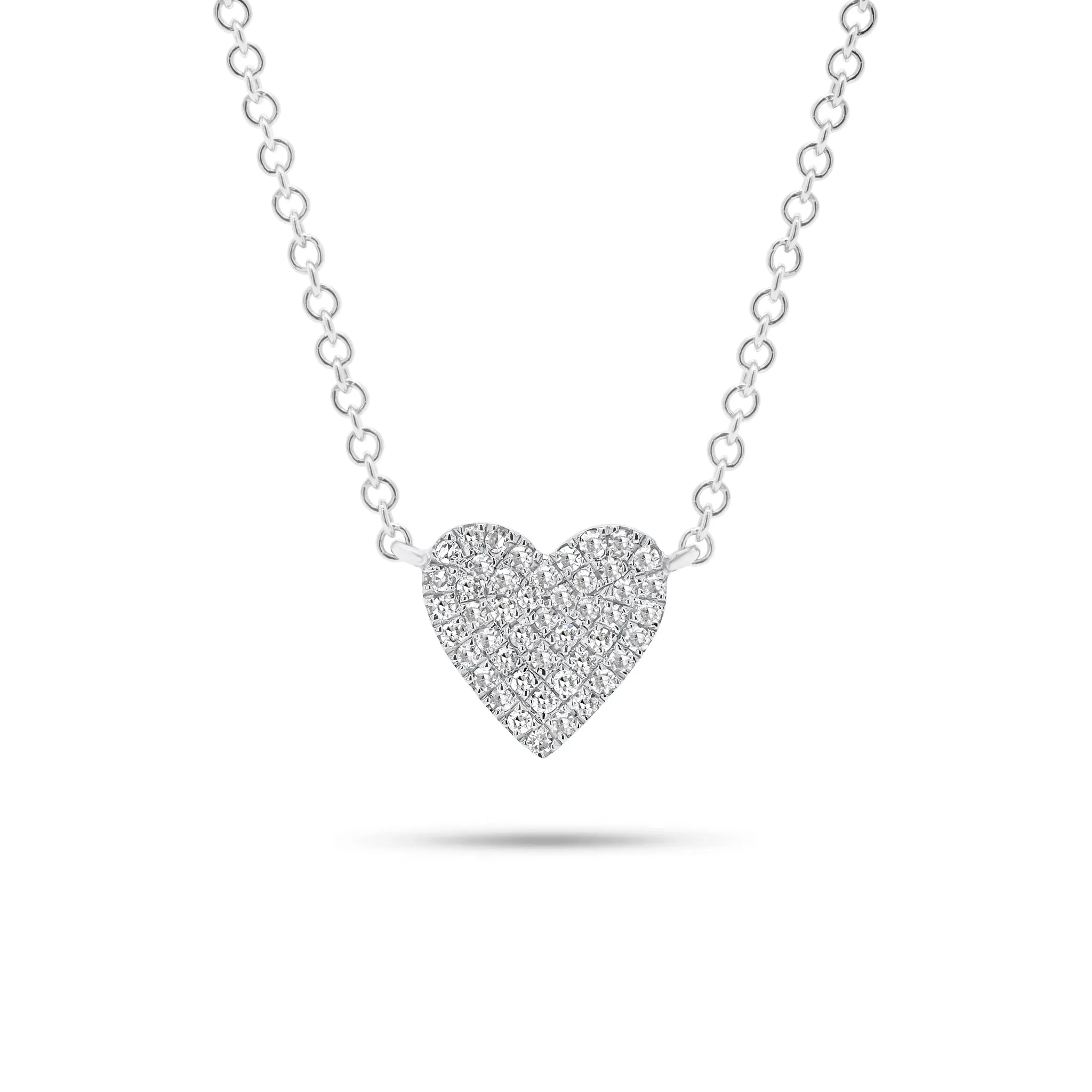 Pave Diamond Classic Heart Pendant Necklace