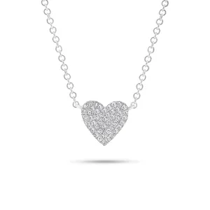 Pave Diamond Classic Heart Pendant Necklace