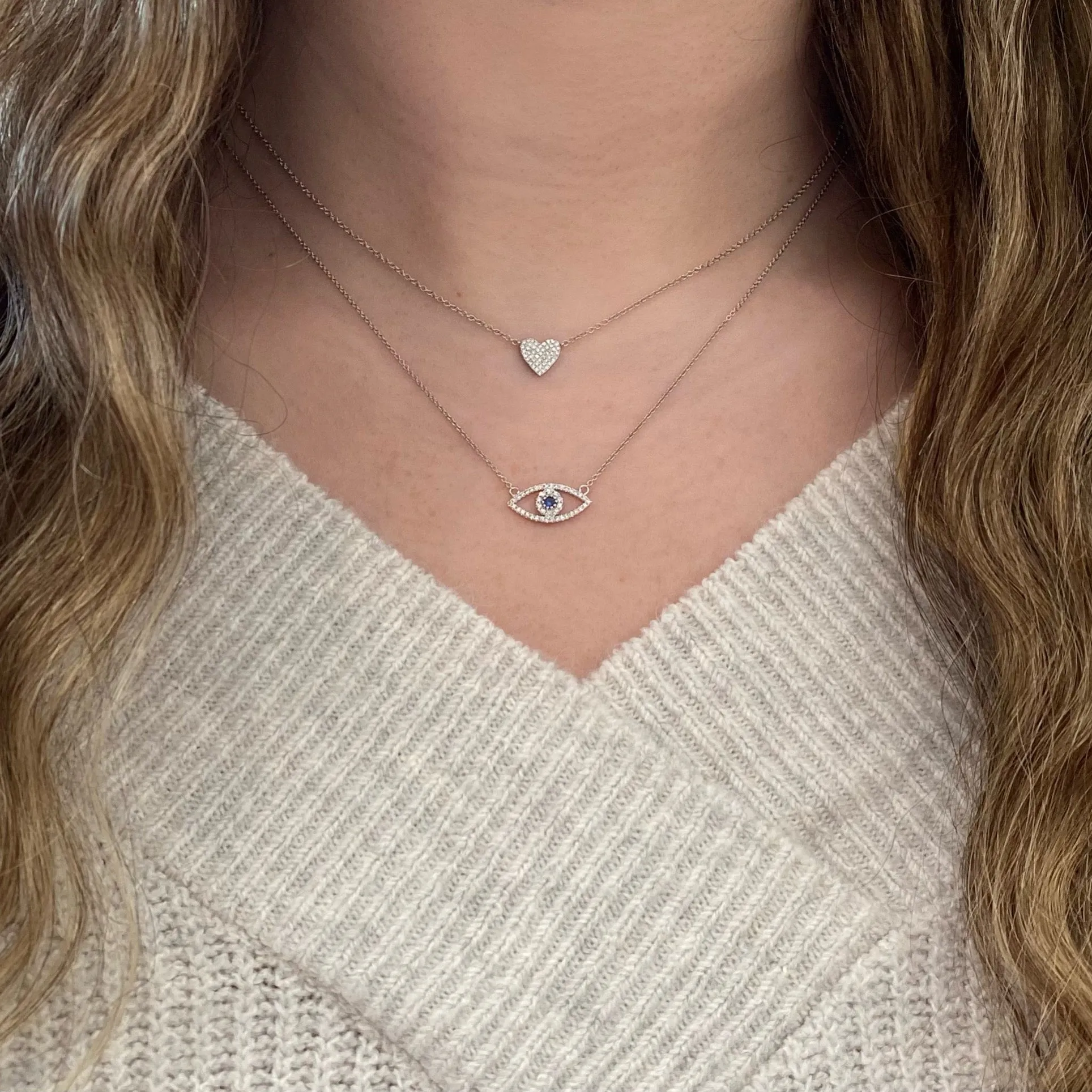 Pave Diamond Classic Heart Pendant Necklace