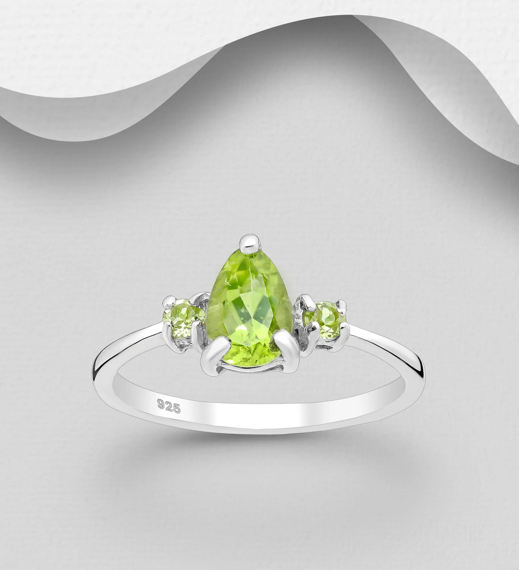 Peridot Three Stone Ring