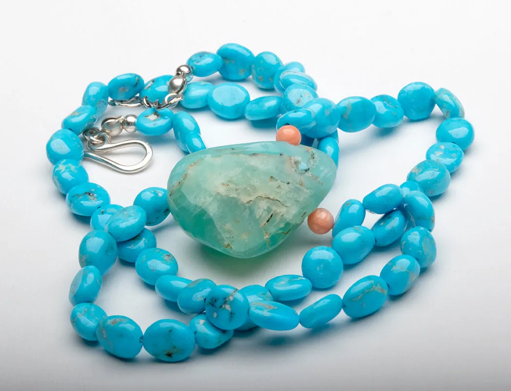 Peruvian Opal & Turquoise Corn Maiden Necklace