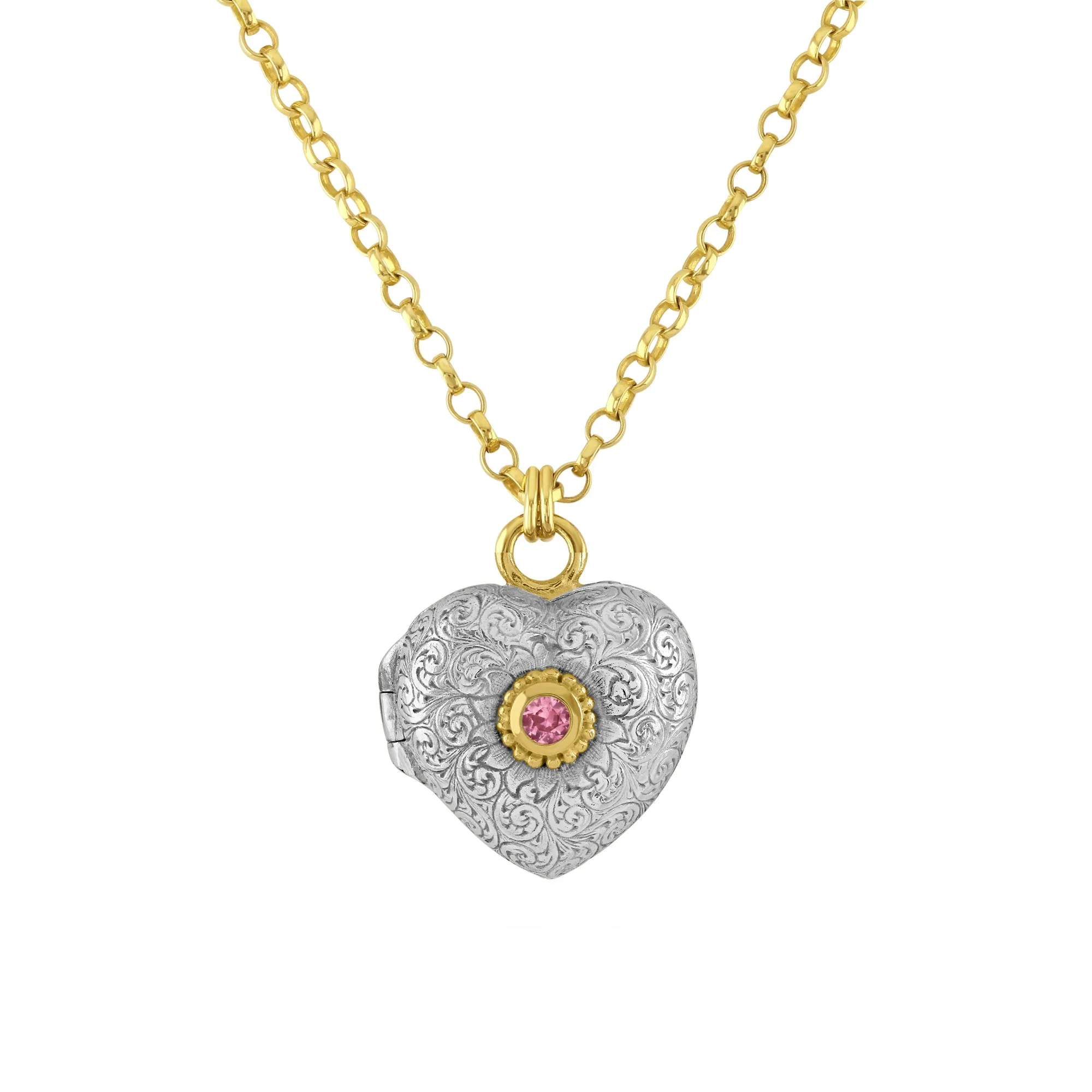 Pink Sapphire Love Locket Necklace