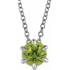 Platinum 1/4 CT Natural Diamond Solitaire 16-18" Necklace